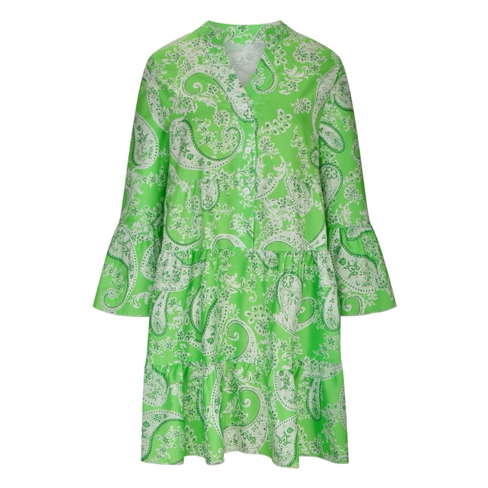 Vibrant Green Paisley Dress